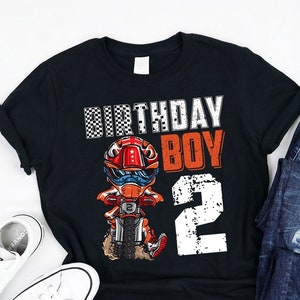 Dirt Bike Birthday 2 Shirt, 2 Year Old Boys B-day, Cute Dirt bike Matching birthday, Motocross lovers Shirt for Boy turning 2