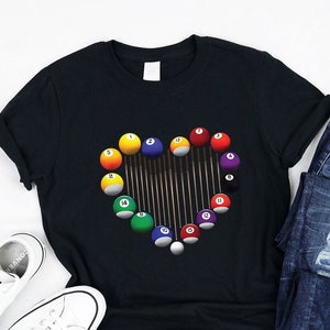 Pool balls billiard  love heart shirt, Tank, Hoodie, Funny billiard players and lovers Shirts Gifts for men and women