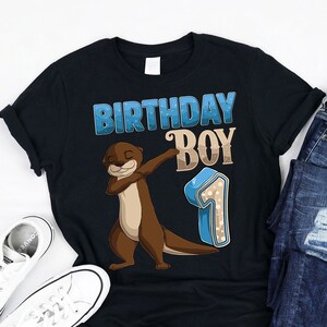 Sea Otter Birthday boy Shirt, 1 Year Old Kids B-day, Cute Sea Otter Matching birthday tee, Animal lovers, Shirt for Boys turning 1