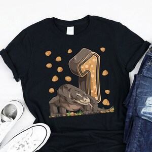 Komodo Dragon 1st Birthday Shirt, Tank, Hoodie, Funny Animal Komodo Dragon theme lovers Birthday Gifts for kids turning 1