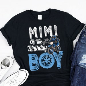 Mimi Of The Birthday Boy Dirt Bike Birthday Shirt, Tank, Hoodie, Dirt bike Matching Family birthday, Motocross Mimi Shirt for Boys B-day