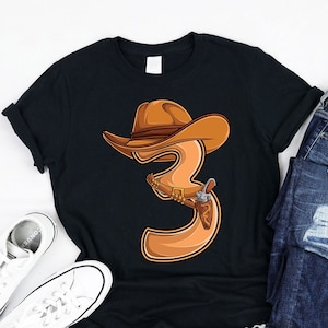 Cowboy 3 Birthday shirt, Tank, Hoodie, 3rd Birthday Kids Western Themed, 3rd B-day Gifts idea for country life kids turning 3