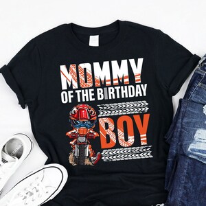 Mommy Of The Birthday Boy Dirt Bike Birthday Shirt, Tank, Hoodie, Dirt bike Matching Family birthday, Motocross Mommy Shirt for Boys B-day