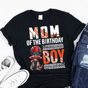 Mom Of The Birthday Boy Dirt Bike Birthday Shirt, Tank, Hoodie, Dirt bike Matching Family birthday, Motocross Mom Shirt for Boys B-day