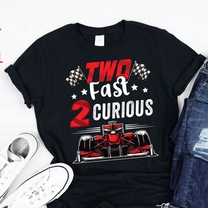 Two Fast 2 Curious Racing Lovers Feliz Segundo 2º Aniversário 2 Dois Anos de Idade Camiseta Hoddie Regata para Meninos Meninas Crianças Presentes para Crianças