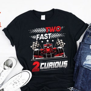 Two Fast 2 Curious Racing Lovers Feliz Segundo 2º Aniversário 2 Dois Anos de Idade Camiseta Hoddie Regata para Meninos Meninas Crianças Presentes para Crianças