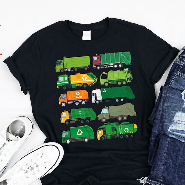 Funny Garbage Trucks Vehicles Recycling Trash Waste Truck Car T shirt Hoodie Tank Top For Boys Girls Kids Toddlers Teens Gifts Idea