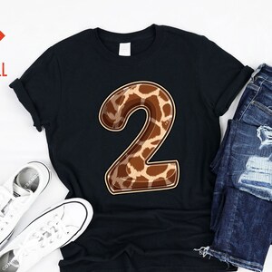 Girafa Dois 2 Anos Segundo 2º Aniversário Menina Menino Vida Selvagem Tema Safári Decoração de Festa de Aniversário Suprimentos Camiseta Presente Meninas Crianças Meninos