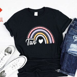 Decoração para festa de aniversário de 2 anos, tema arco-íris, camiseta com capuz, presente para adolescentes e crianças pequenas