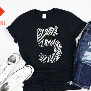 Zebra Five 5 ans 5ème cinquième anniversaire Fille Garçon Vie sauvage Safari Thème Bday Party Décors Fournitures Tshirt Cadeau Filles Enfants Tout-petits Garçons