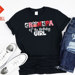 Grand-père de l’anniversaire Fille Vache Ferme Thème Bday Party Décoration Fournitures Vache Fille Famille Assorti Tshirt Hoodie Cadeau Filles Enfants Hommes Femmes