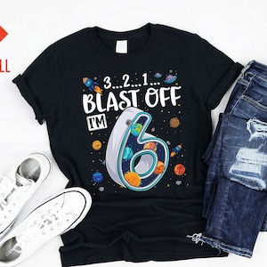 Kids 6 Year Old Outer Space Birthday Shirt Solar Planets 6th Gift Kids 6 Year Old Outer Space Birthday Shirt Solar Planets 6th Gift