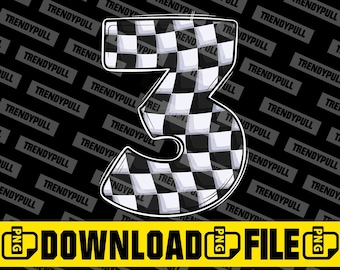 Könnte beinhalten: Eine schwarz-weiße karierte Nummer drei mit weißem Umriss. Die Nummer befindet sich auf einem schwarzen Hintergrund mit dem Text "DOWNLOAD FILE" in Gelb.