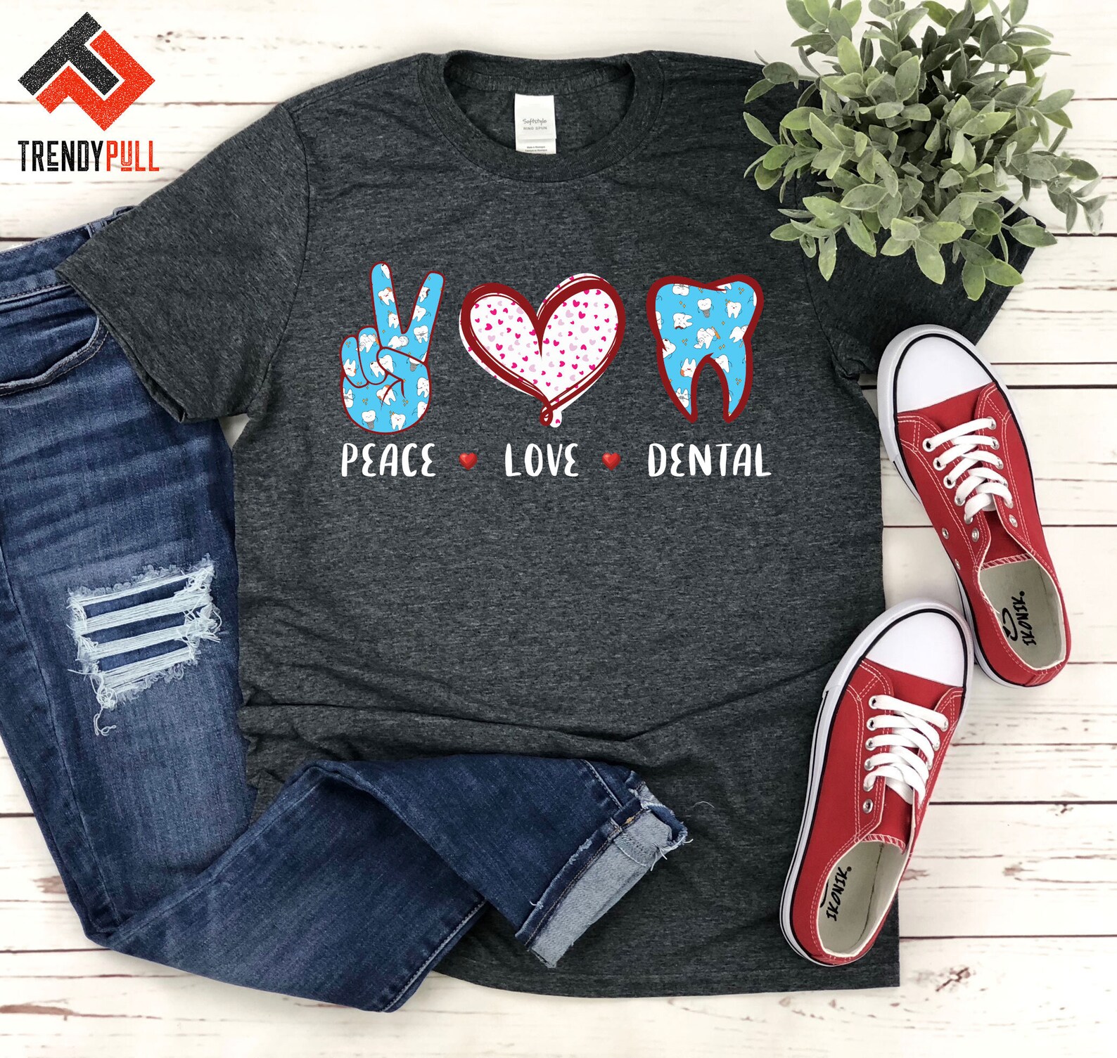 Peace Love Dental Dentist Shirt Tank Hoodie Cool Dentist Etsy