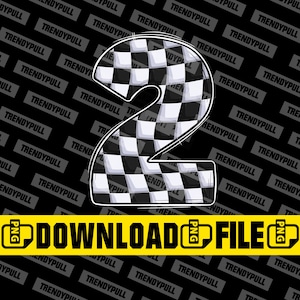 Checkered flag number 2 birthday PNG, 2nd Birthday Race Car PNG, Racing lovers design File For Sublimation Or Print, Digital PNG Download