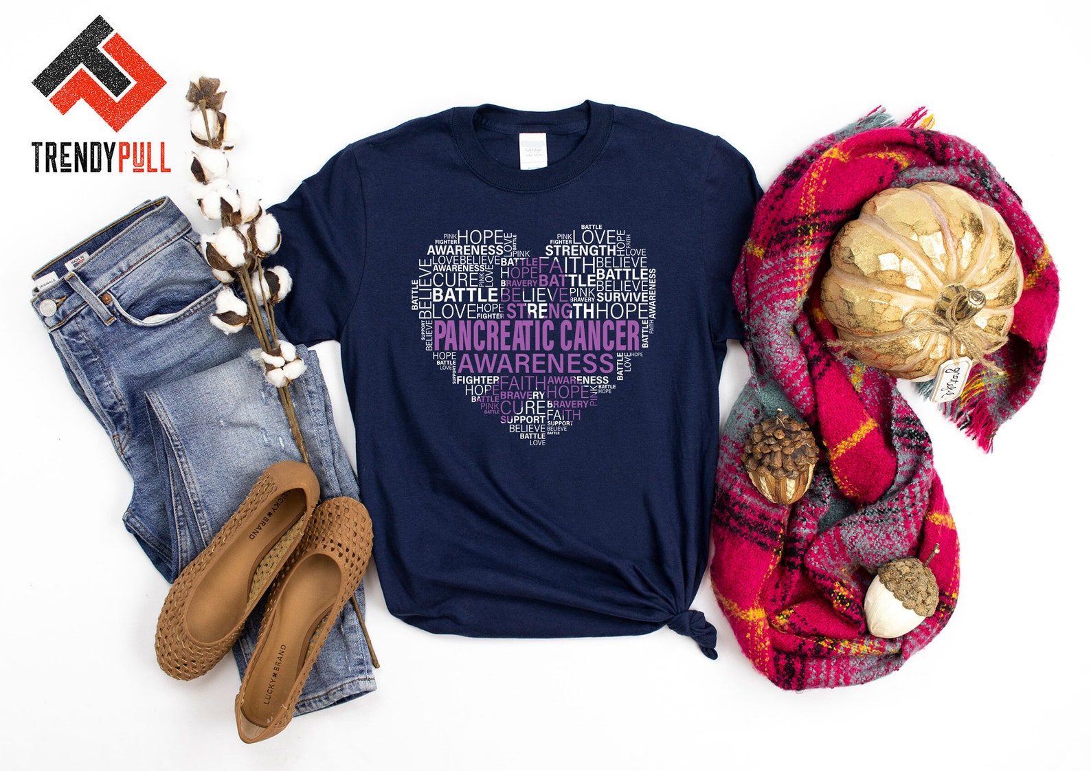 Pancreatic Cancer Heart Purple Ribbon shirt tank Hoodie Etsy