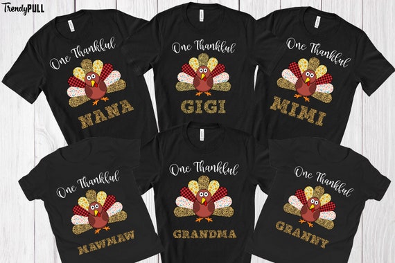 One Thankful Mawmaw Happy Thanksgiving Turkey T-Shirt One Thankful Mawmaw Happy Thanksgiving Turkey T-Shirt