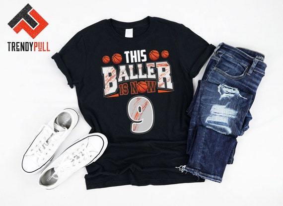 Kids 9th Birthday Basketball Shirt - This Baller Is Now 9 Kids 9th Birthday Basketball Shirt - This Baller Is Now 9