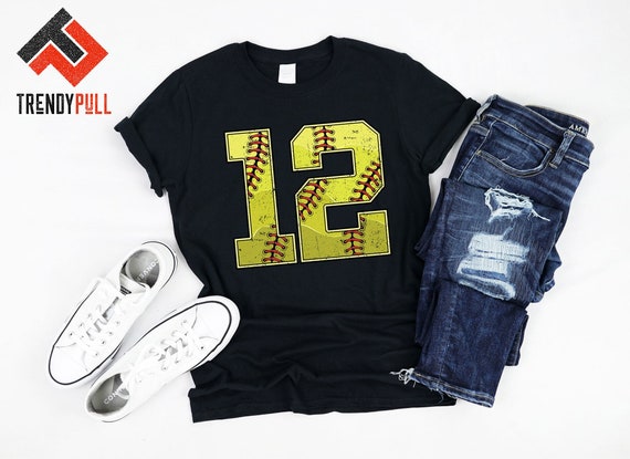 12 12th Birthday Party Girl's Softball Twelve T-Shirt 12 12th Birthday Party Girl's Softball Twelve T-Shirt
