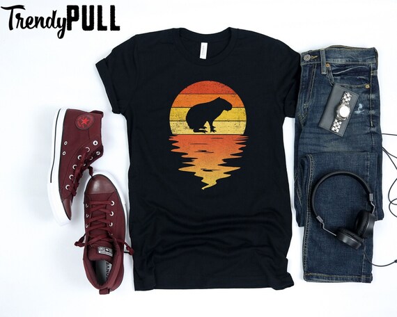 Vintage Capybara Shirt Sunset Vintage Capybara Shirt Sunset