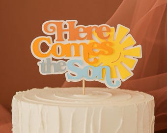 Here Comes The Son Baby Shower Cake Topper - Boho Sunshine Decorations