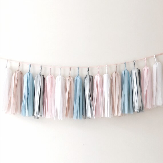 Dusty Blue Blush Wedding Reception Decorations Pastel Flower Etsy