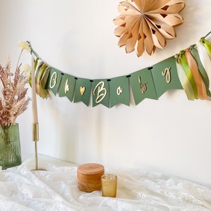 Gender Neutral Baby Shower Decor ~ Oh Baby Banner ~ Sage Green Baby Shower ~ Boho Welcome Baby