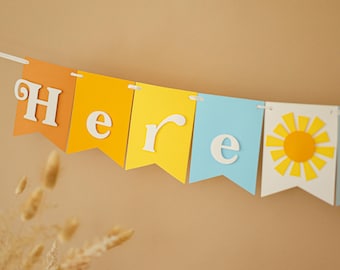 Here Comes the Son Baby Shower Banner - Sun Party Sign