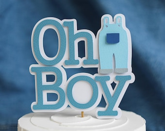 Blue Jean Baby Shower Cake Topper - Oh Boy Denim Decorations