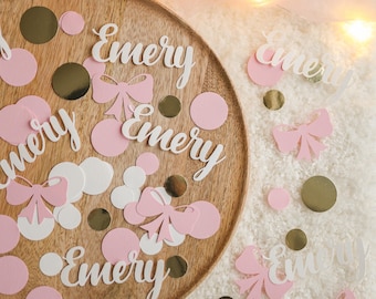 Pink Bow Confetti - Coquette Baby Shower & Birthday Decorations