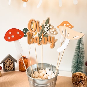 Mushroom Centerpieces for Table ~ Mushroom Baby Shower ~ Cottagecore Party ~ Toadstool ~ Enchanted Forest