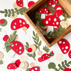 Mushroom Baby Shower ~ Mushroom Confetti ~ A Little Mushroom is on the Way ~ Gnome ~ Cottagecore ~ Mushroom Party Decor ~ Toadstool Party