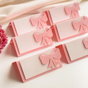 Bow Food Labels ~ Pink Bow Baby Shower ~ Place Cards ~ Coquette Baby Shower