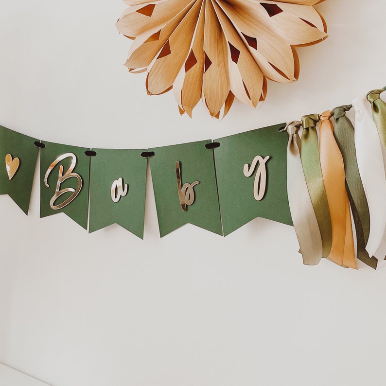 Gender Neutral Baby Shower Decor ~ Oh Baby Banner ~ Sage Green Baby Shower ~ Boho Welcome Baby