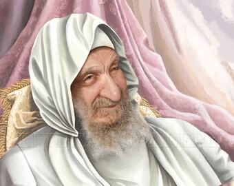 Rabbi Yisrael Abuchatzira the Baba Sali - Print on canvas - Rolled in a tube - Free shipping