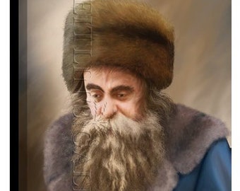 Rebbi Aharon of Belz - Aharon Rokeach - Digital portrait Print on canvas - Rolled up in a tube - Free shipping