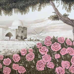 kever rachel - Arte Judío, Judaica, Pintura judía - Tierra Santa - Impresión sobre lienzo - Enrollado en un tubo - Envío gratis