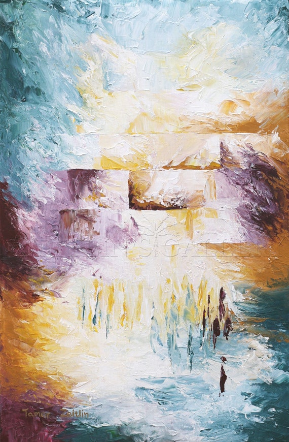 Kotel -Judaica - Western Wall panting - Old City of Jerusalem, Holy Land Art - Print on canvas - Rolled up in a tube - Free shipping