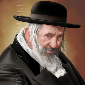 Reb Shayele of Kerestir - Yeshayah Steiner Kerestirer- Rabbi yeshaya ben rabbi moshe - Print on canvas, Rolled up in a tube, Free shipping
