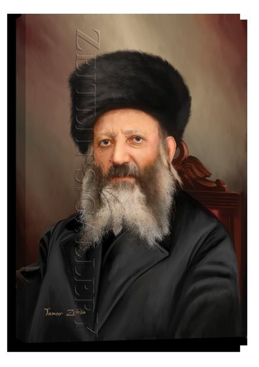 Rebbi Abraham Isaac Kook Rav Kook Digital Painting Print on Canvas