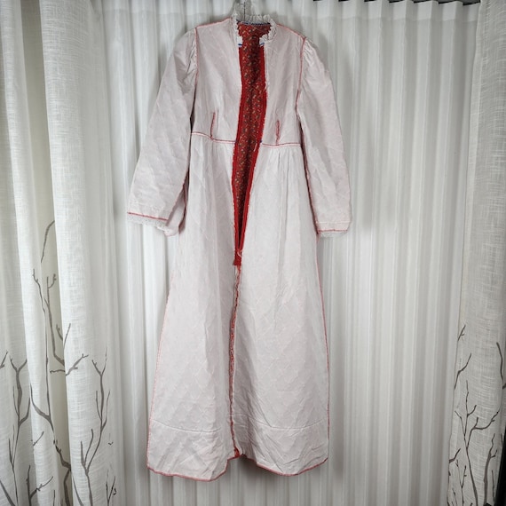 Vintage Red Prairie House Quilted Long Robe Dress… - image 5