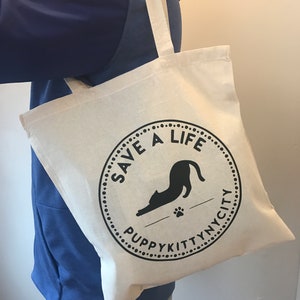 PuppyKittyNYCity Animal Rescue Canvas Tote Bag