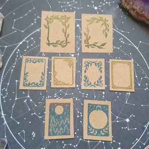 Tampon à encrer pour journal de tarot - grimoire linogravure, handmade stamp witchcraft, papeterie witchy sorcière cartomancie gravure