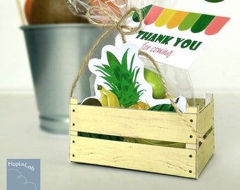BOÎTES IMPRIMABLES à friandises pour une fête sur le thème des fruits avec action de grâces, modèles de boîtes DIY en forme de caisse de fruits