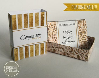 Boîtes imprimables avec des bons pour donner à votre petite amie de petites attentions et bienvenues, cadeau de Saint Valentin pas cher pour votre femme
