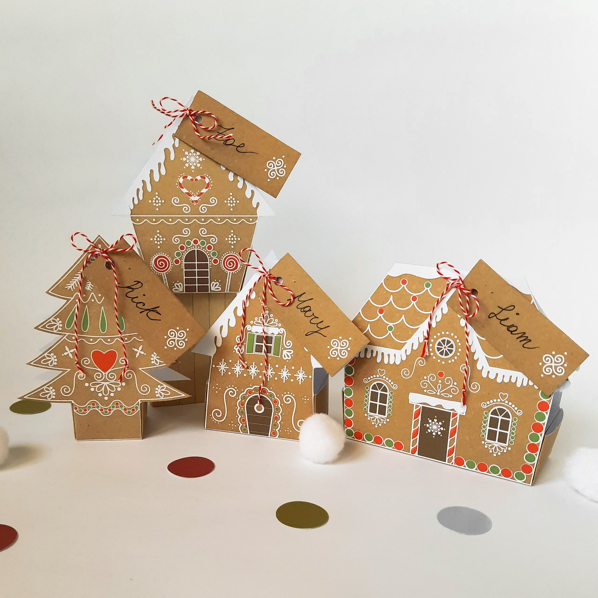SOIMISS – 6 Scatole Regalo In Carta Kraft Con Finestra In PVC Per Dolci E Biscotti Di Natale - 5
