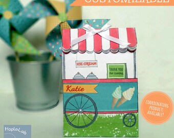 SACS IMPRIMABLES à offrir aux invités lors d'une soirée sur le thème de la crème glacée, placeholders DIY pour baptême d'été, souvenirs de baby shower