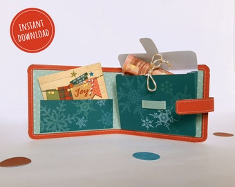 Cash envelope wallet, money envelopes, set of 3 paper wallet perfect as Christmas gift, with greeting card included