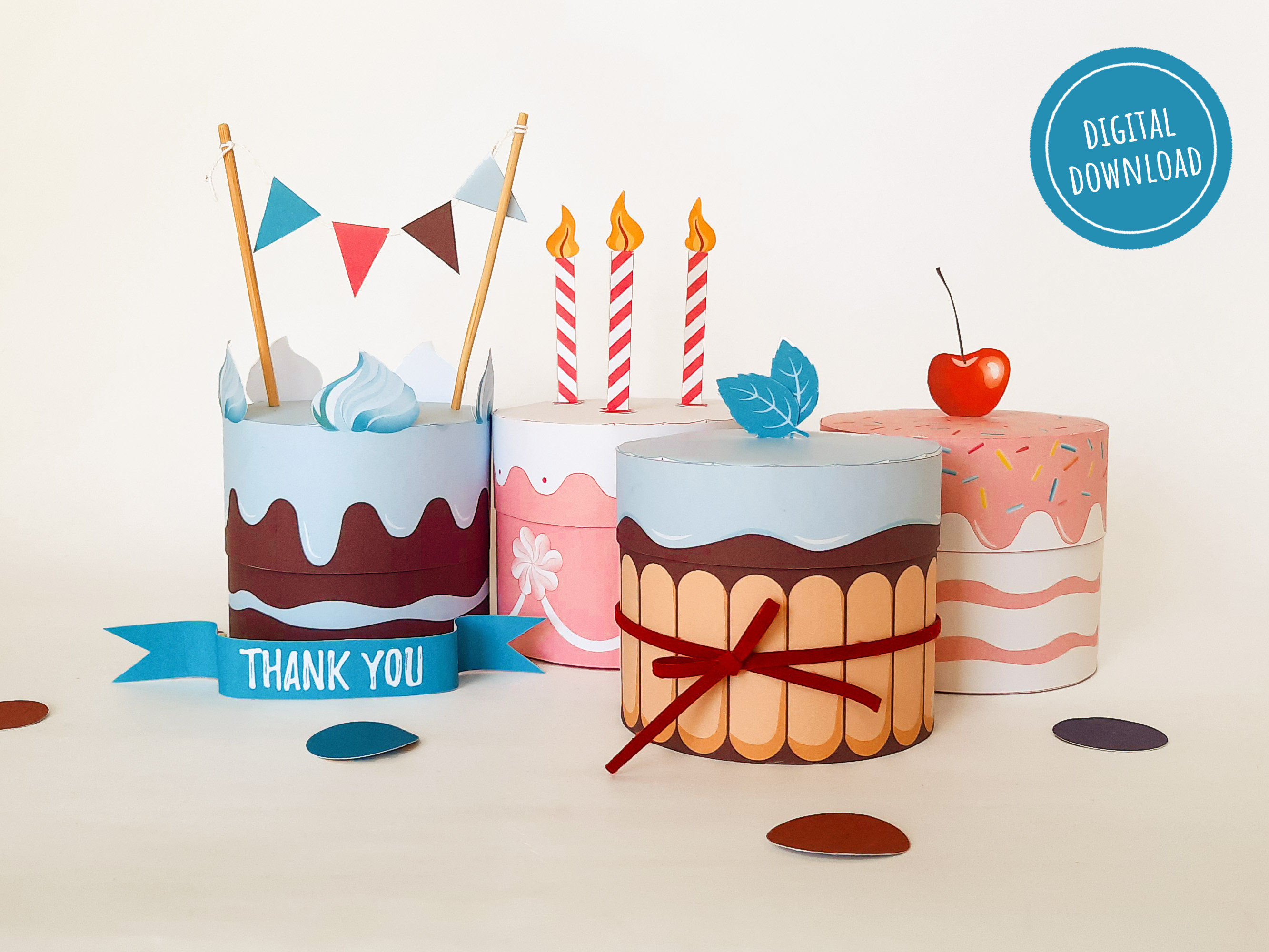 Cake Box Perfect as 1st Birthday Party Favor Box Cake Slice Box