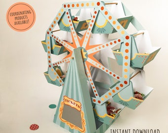 Ferris wheel centerpiece, carnival party decorations, baby shower printables, printable ferris wheel